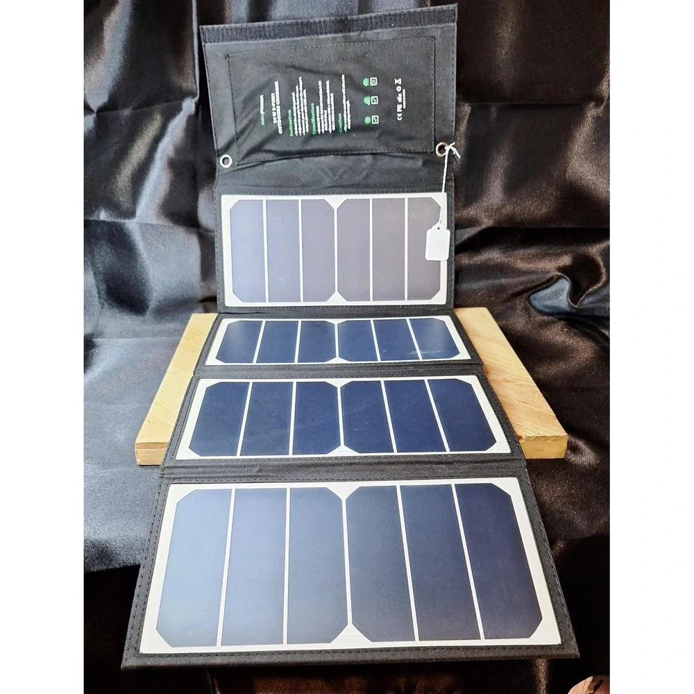 RAVPower 24W 3-Port Solar Outdoors Charger Foldable USB Panel RP-PC005 Black